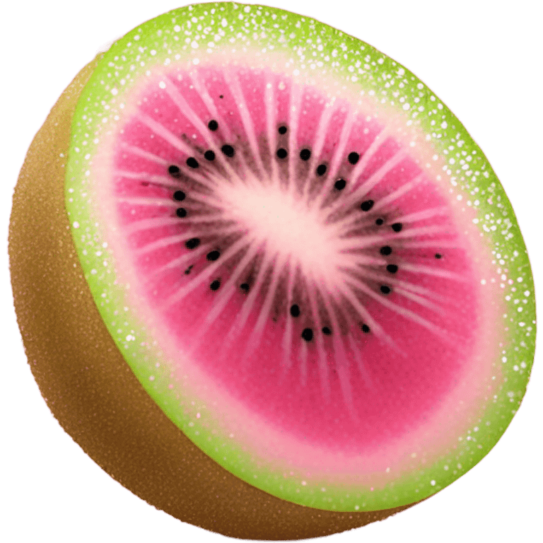 Pink kiwi with glitter  emoji