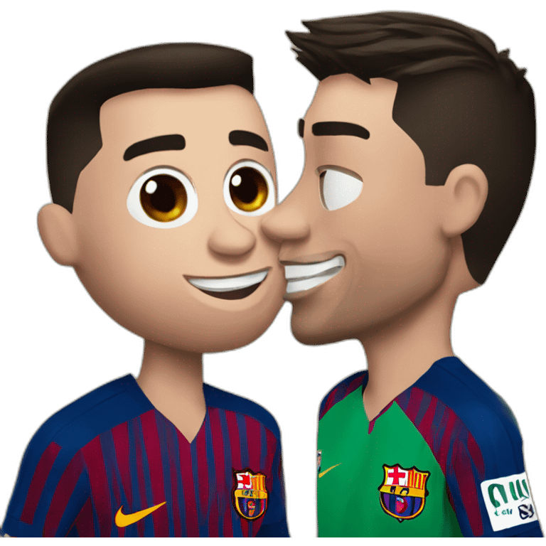 Ronaldo kiss messi emoji