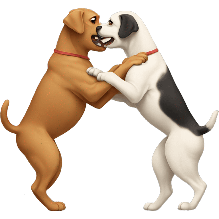 Two dogs wrestling emoji