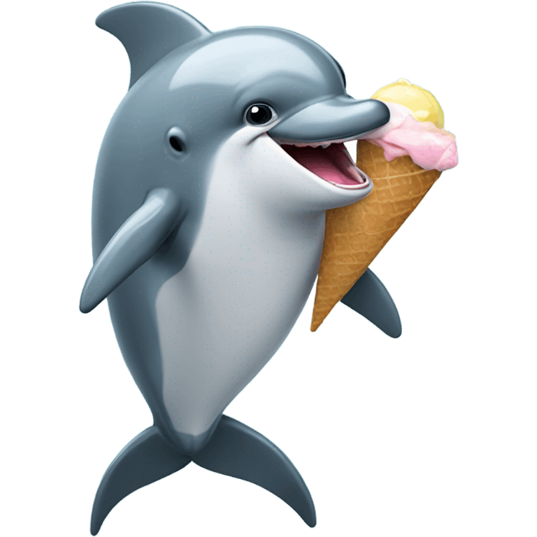 dolphin eating icecream emoji