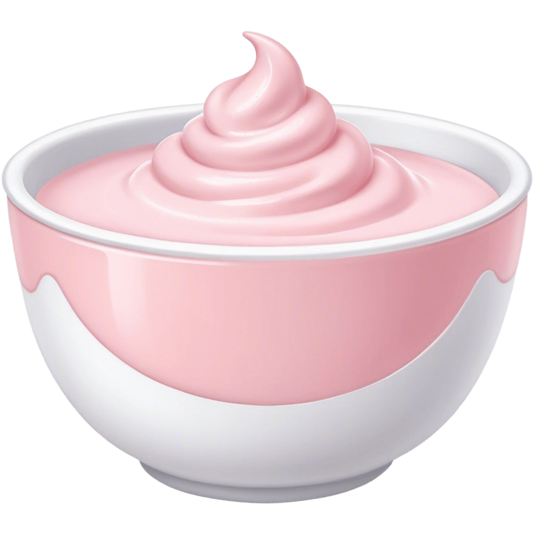 soft pink yogurt with white bowl  emoji