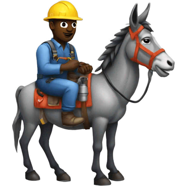 Oilfield worker on donkey emoji