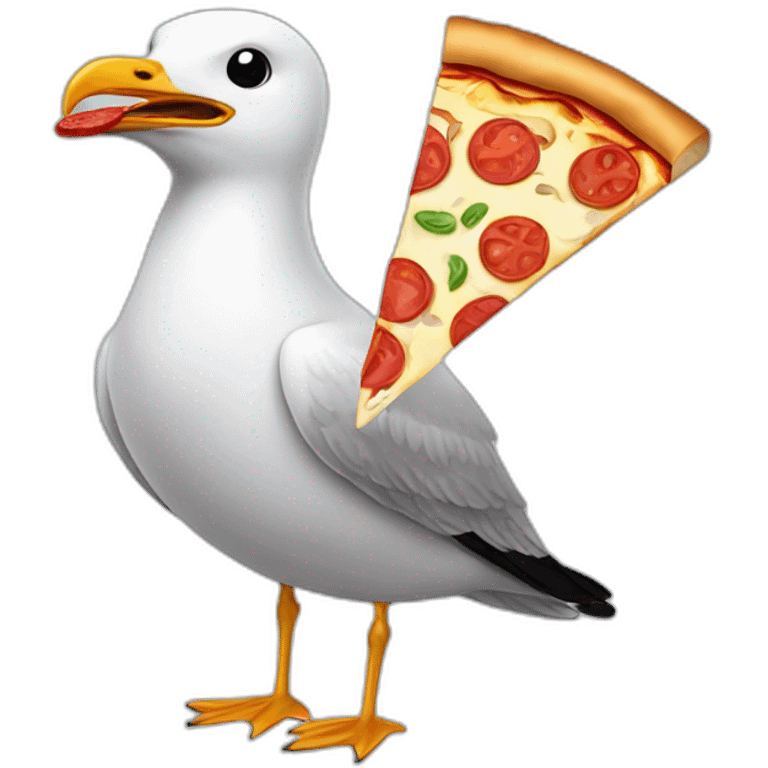 seagull holding pizza slice emoji