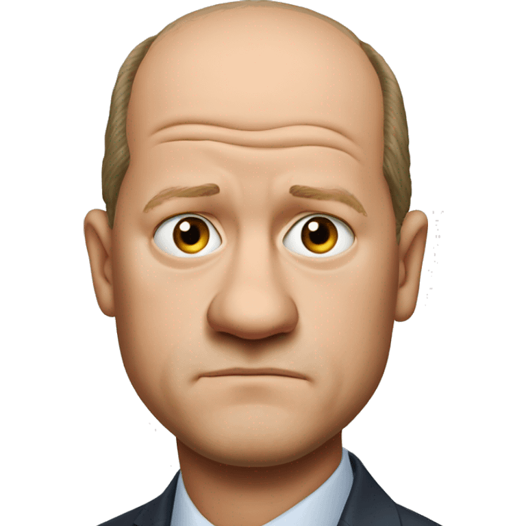 photorealistic Olaf Scholz  sad emoji