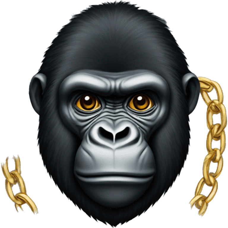 Gorilla with a gold chain emoji