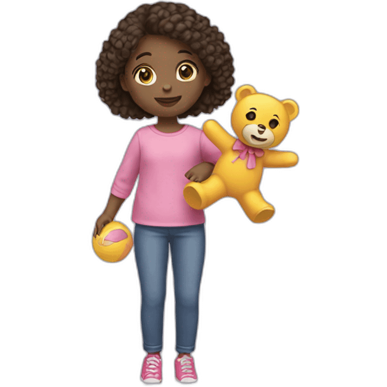 Girl playing with a doll emoji