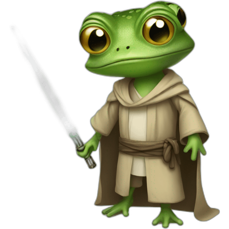 A frog jedi emoji