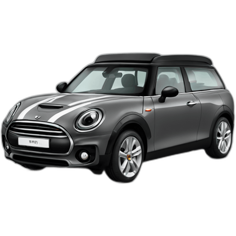 grey mini clubman with stripes and dark window emoji