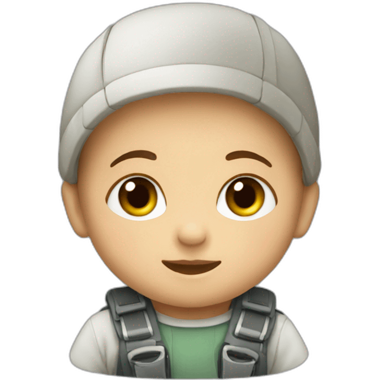 A cute Baby making a gearth emoji