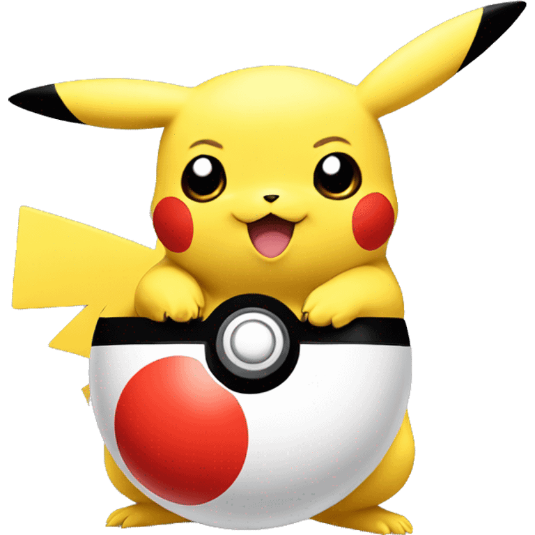 Pikachu with a pokeball emoji