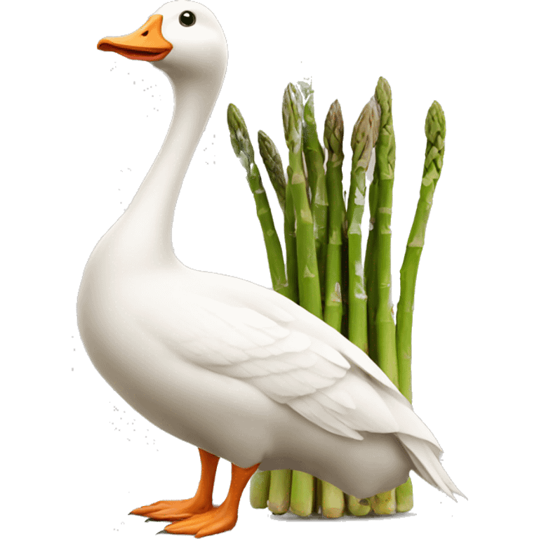 goose with long tall asparagus head emoji