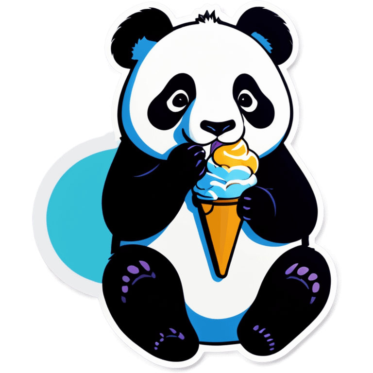 Panda eating ice cream emoji