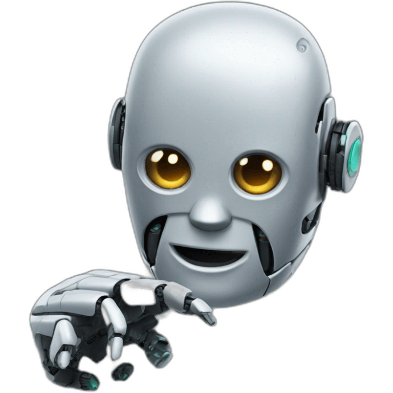 robot head zeigt mit finger emoji