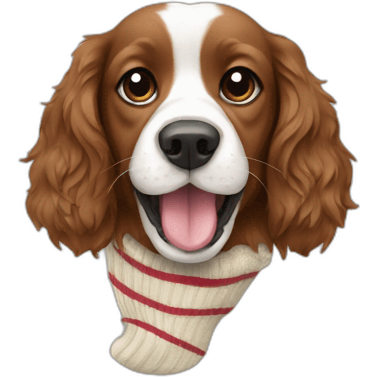 spaniel eating a sock emoji