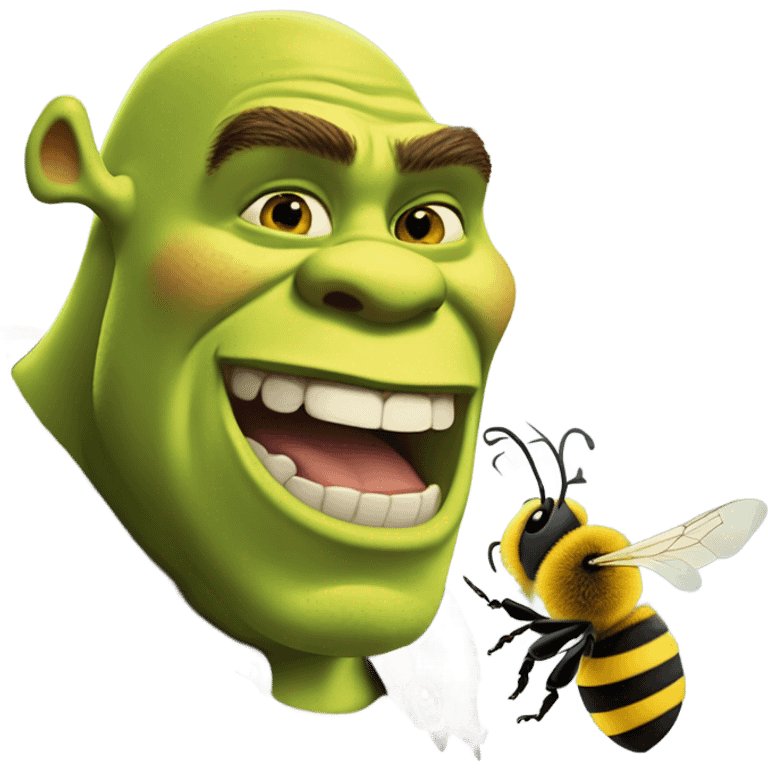 shrek getting stung by a bee  emoji