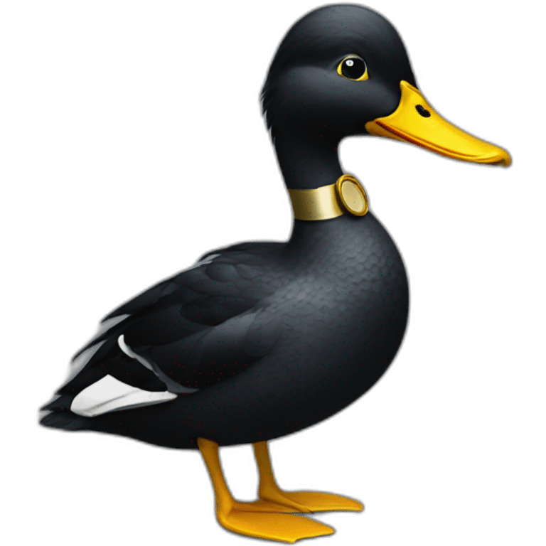 Black duck with monocle emoji