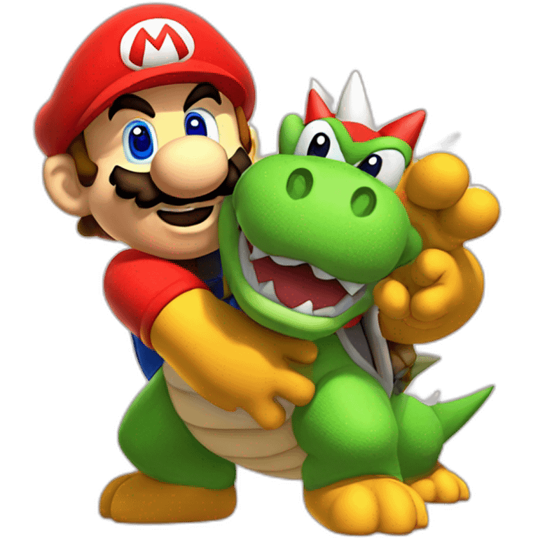 Super Mario hug bowser emoji