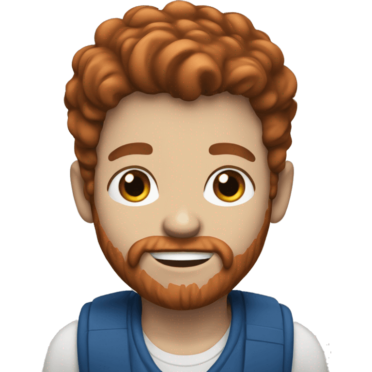 White boy with red beard, blue eyes and brown hair  emoji