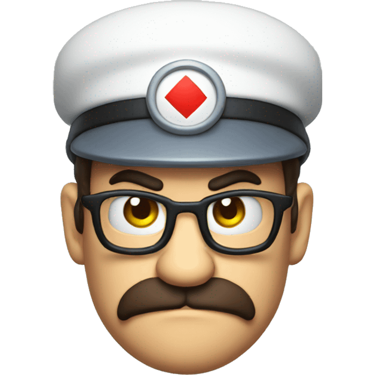 Angry Dr Mario staring at you emoji