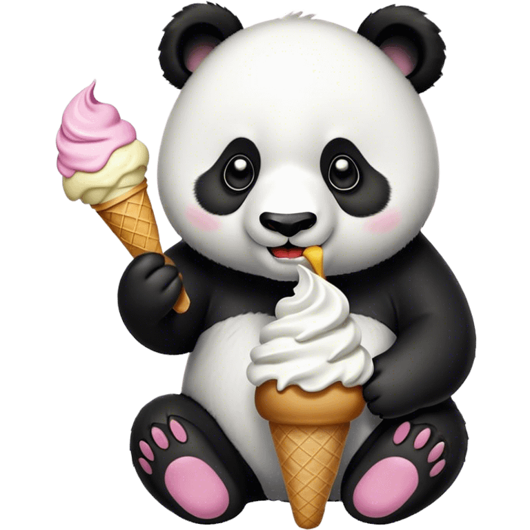 Panda eating ice cream emoji