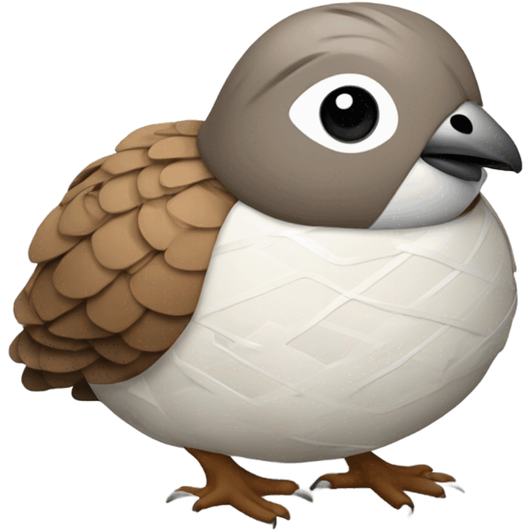 quail with bandaged belly emoji