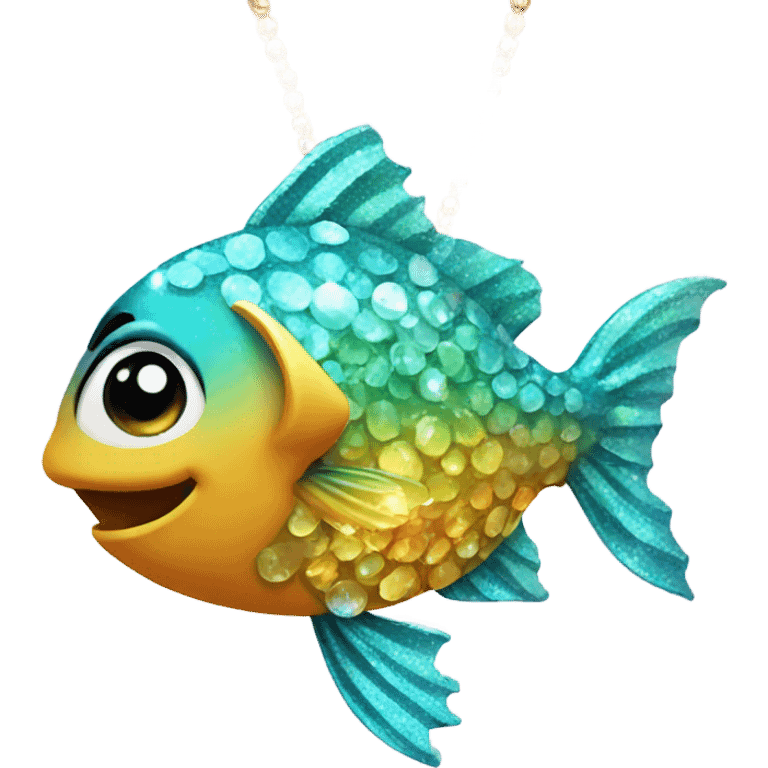 Fish wearing a necklace emoji