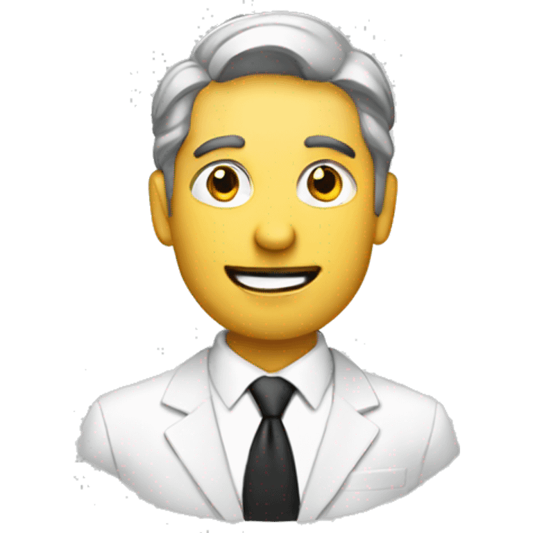 A man in a suit is creating a document emoji