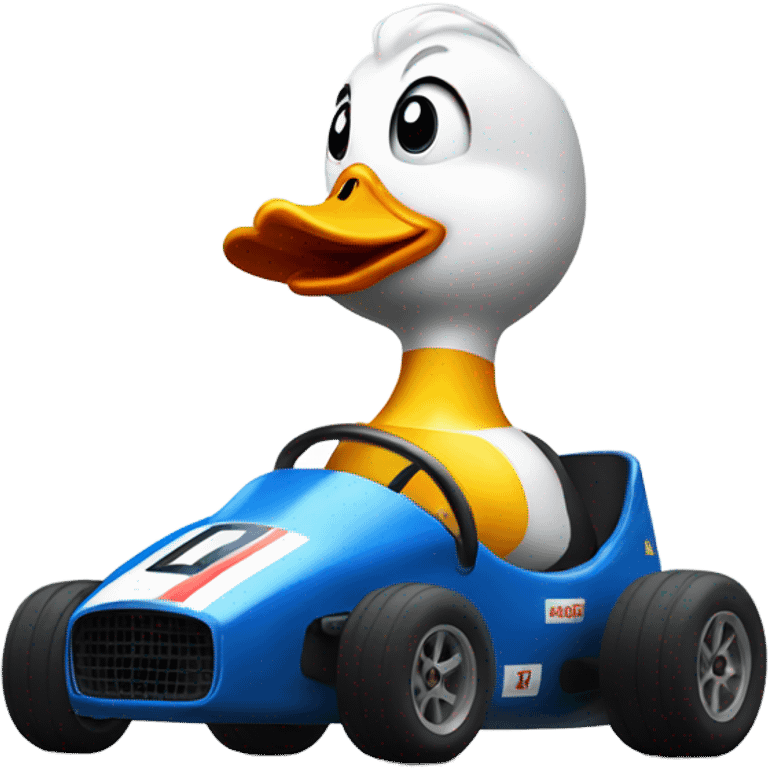 Racing car duck emoji