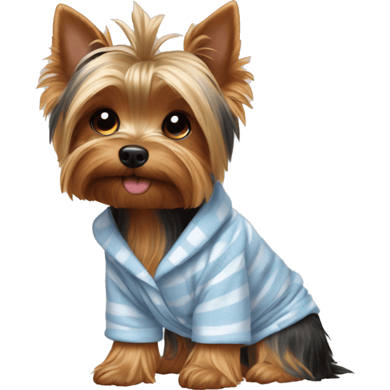 Yorkie in pajamas  emoji