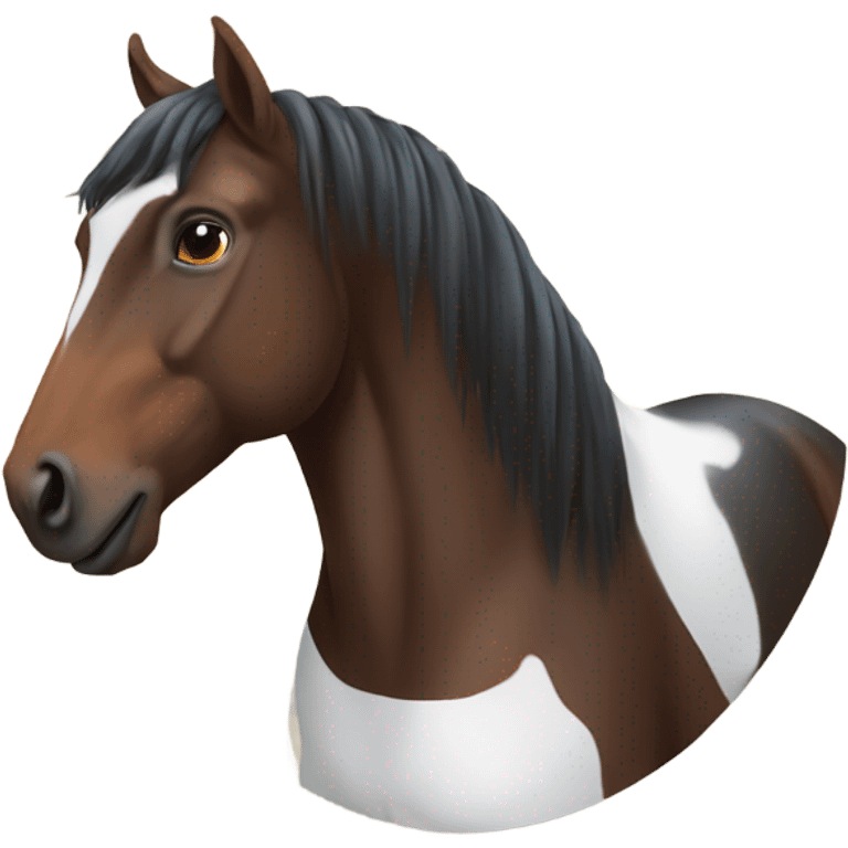 Bay horse with white star on face emoji