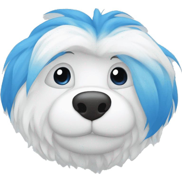 Chico de pelo blanco con saco azul emoji