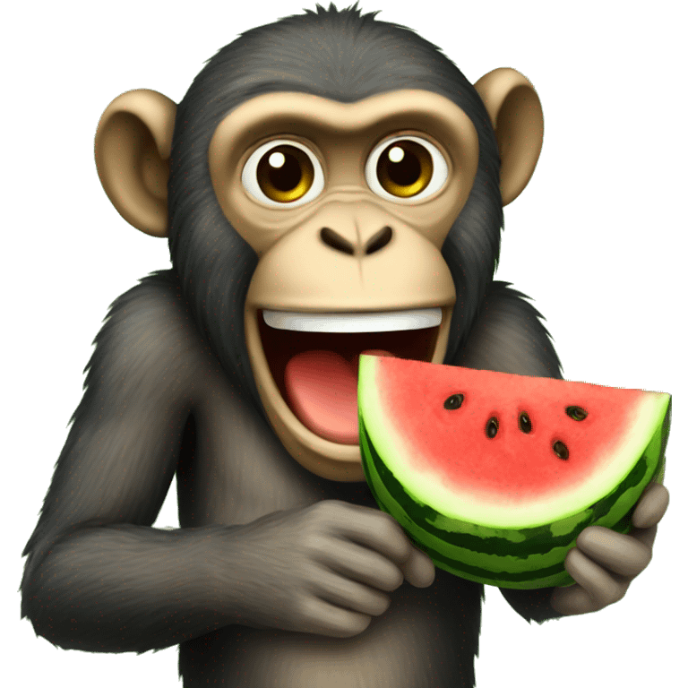 Monkey with watermelon  emoji