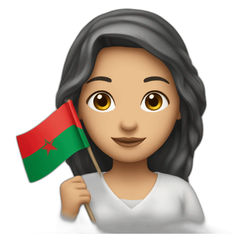 fille qui porte le drapeau du maroc emoji