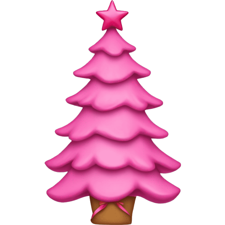 Pink Christmas tree with pink bows on top  emoji