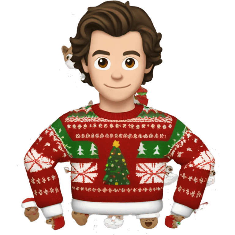 Harry styles with Christmas sweater  emoji