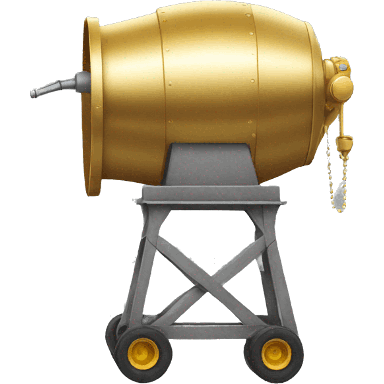 a cement mixer wearing gold jewelry emoji