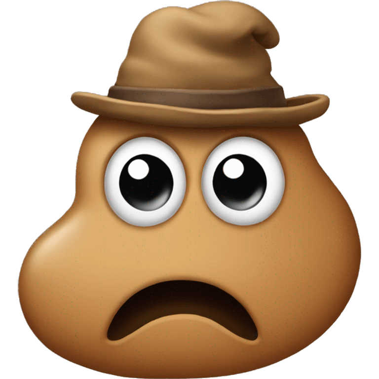 Poop with a hat emoji