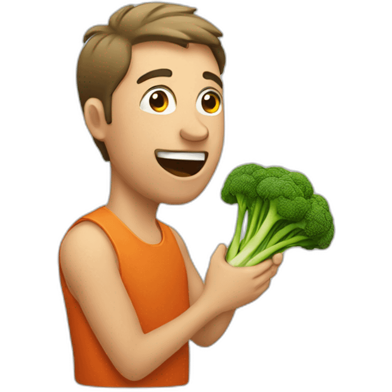 man eating vegetable emoji