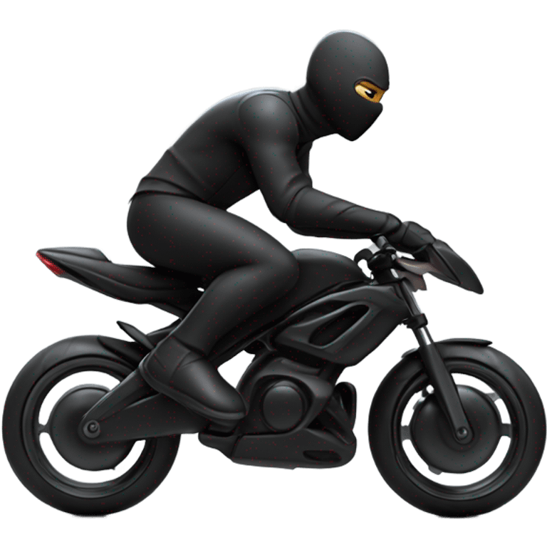 Black ninja on a bike emoji