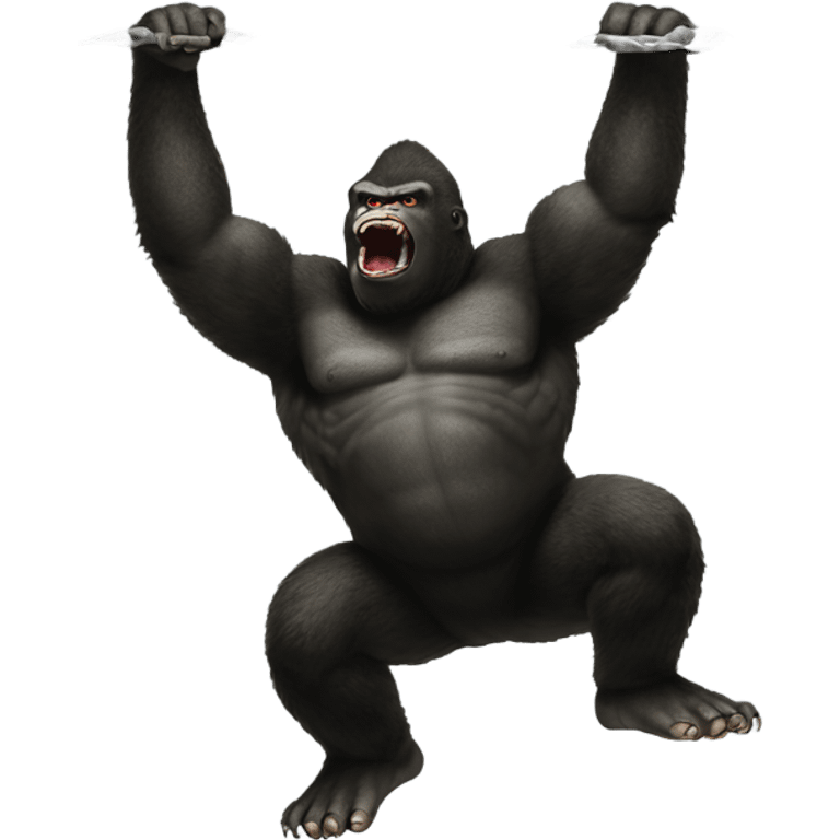 King Kong dunking over Godzilla emoji