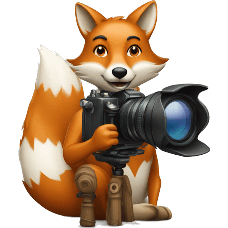 folk fox and camera emoji