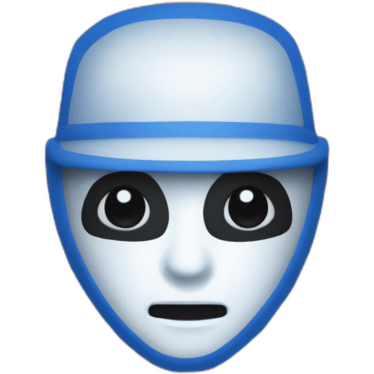 soldier face in a mask (blue-white checkerboard color) emoji