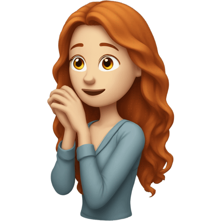 Long haired redhead woman with hand on forehead  emoji