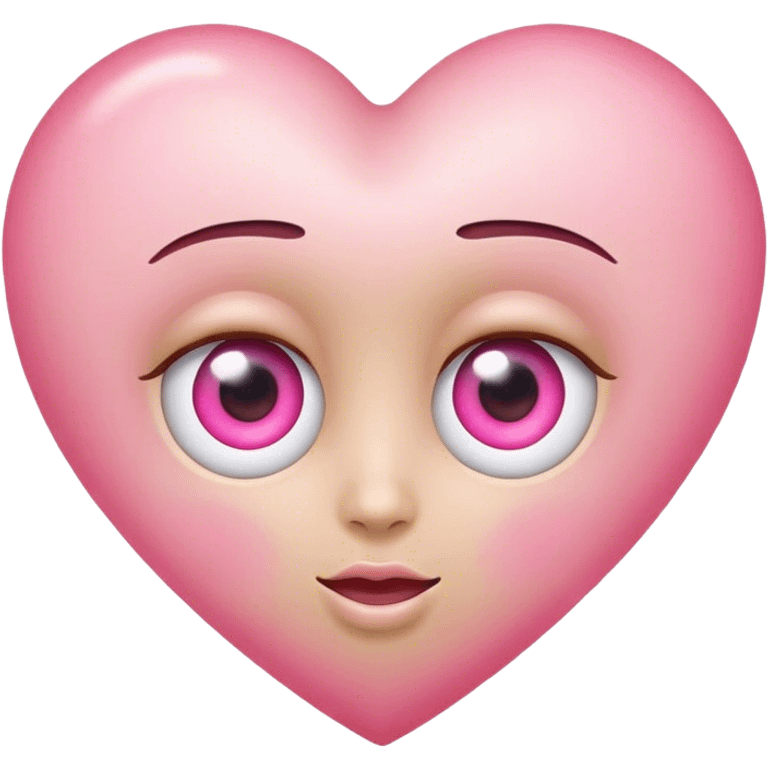 Pink heart with eyes emoji