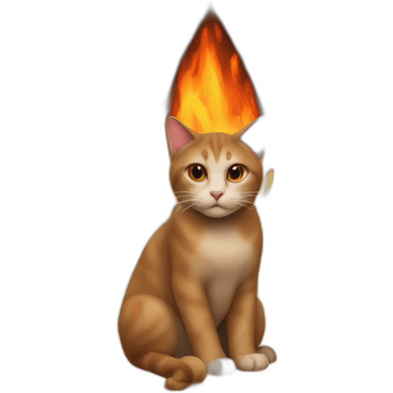 cat fire triangle emoji