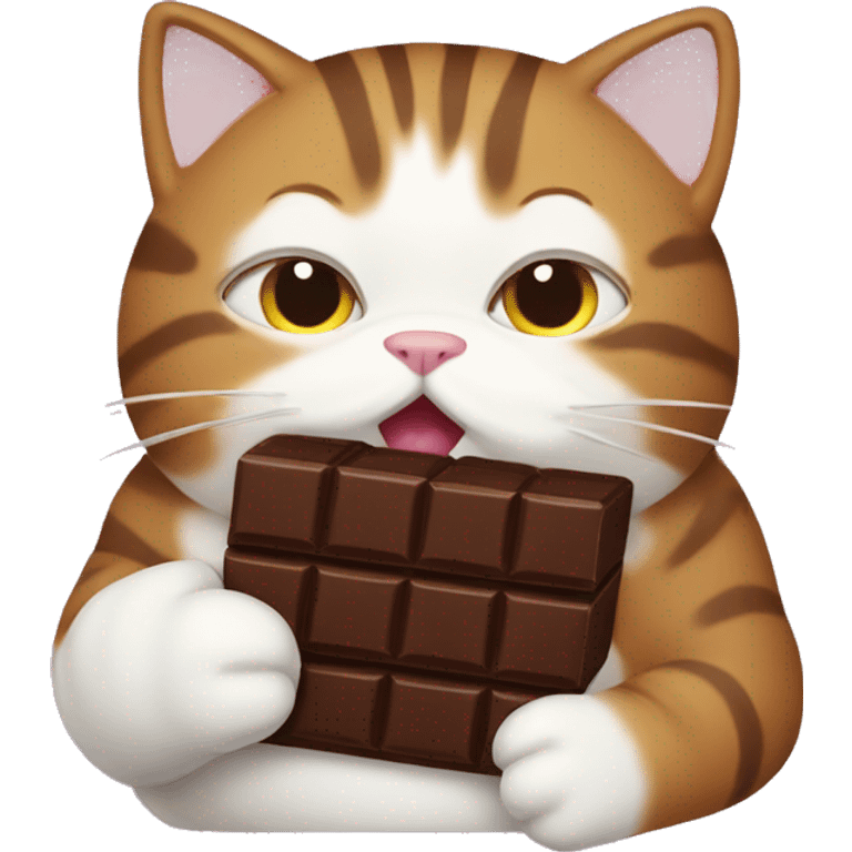 Fat cat eating chocolate  emoji