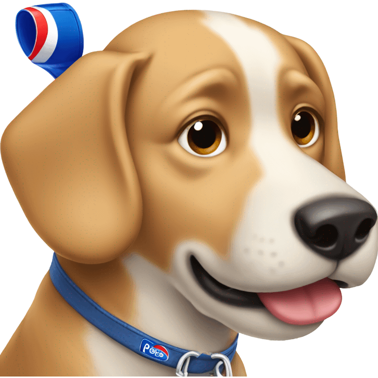 Dog drinking Pepsi emoji