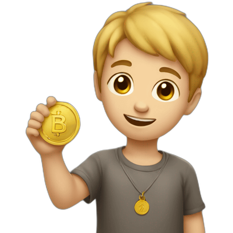 Child with a coin in his hand emoji