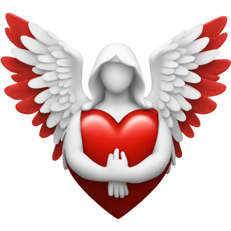 Red heart with white archangel wings emoji