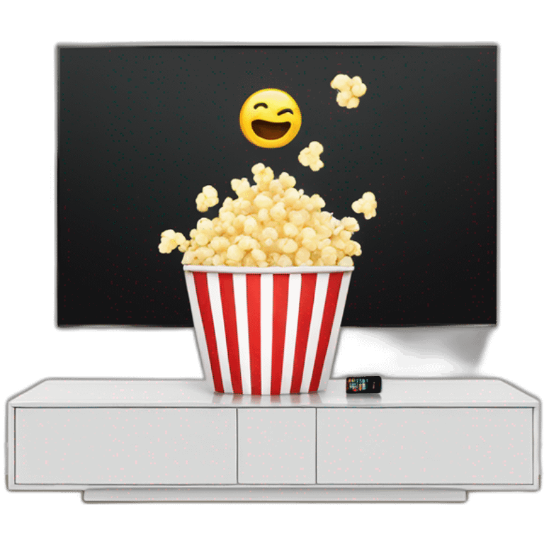 Netflix on a TV screen qnd popcorn emoji